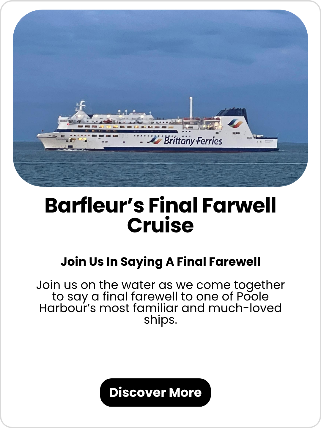 Barfleurs Farewell Cruise Coming Soon